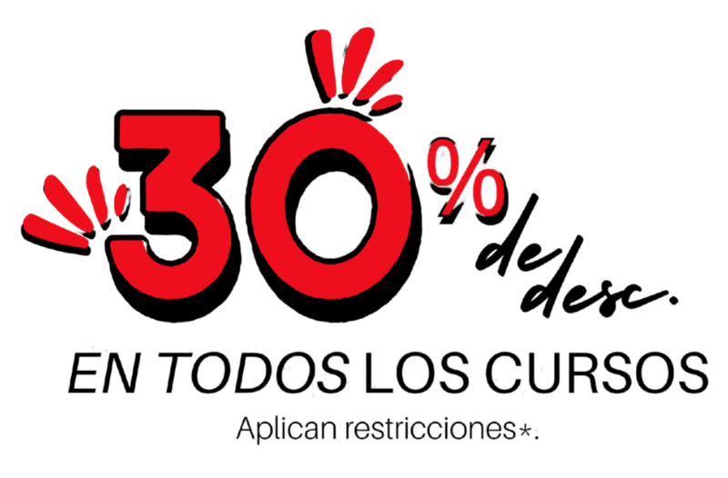 30% de descuento en todos los cursos
